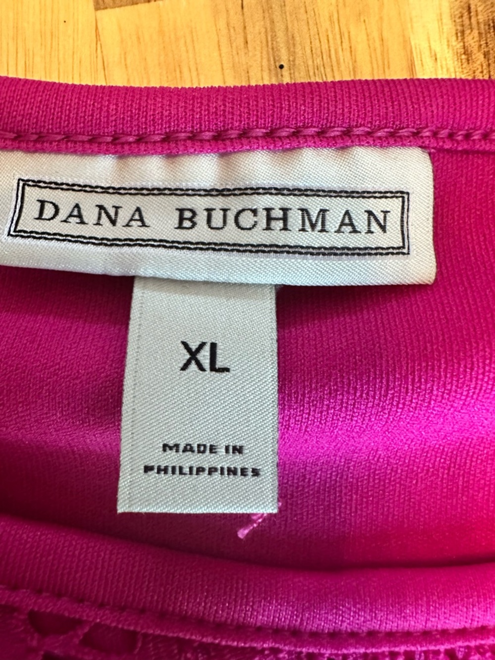 NWOT Dana Buchman Magenta Pink Crochet Lace Top Women's XL Boho Feminine - Picture 13 of 14